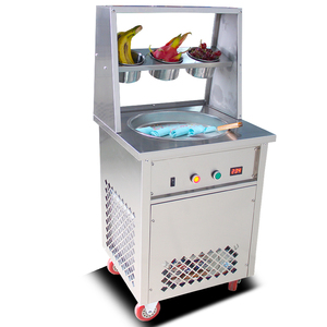 新品嘉旺佰特商用单锅炒冰机w炒酸奶机器炒奶果机器单平圆锅炒冰