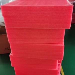 工厂生产红色珍珠棉泡沫盒  EPE格子托盘 防静电珍珠棉.泡棉周转
