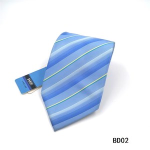 巴贝男士商务正装西装衬衫领带 男浅蓝色时尚小格子条纹领带9.5cm
