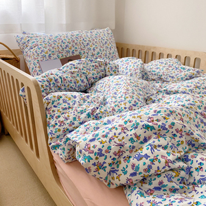 新品北欧风五角星针织棉四t件套纯全棉柔软裸睡婴儿床单被套儿童