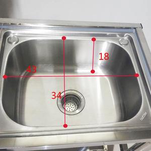 极速定制不锈钢水槽单槽带置物支架简易厨房小号洗菜盆加厚落地式