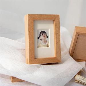 三寸四寸六寸6正方形榉s木小巧文艺迷你结婚照洗照片做成相框摆台