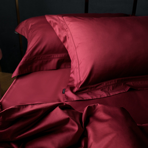 新品北欧纯色婚庆四件套80s支纯棉红色简约被套纯棉床单1.8m床上