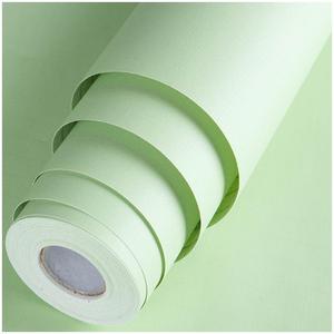 PVC纯色即时贴绿色自粘墙纸 客厅卧室寝室防水壁纸家具翻新贴包邮