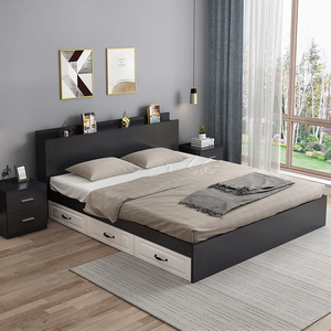高储物型现代经济出租双人床榻榻米床1.8米房1.5m板式简约箱床床