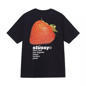 正品STUSSY 2022新款美版草莓巡游STRAWBERRY 男女圆领短袖T恤TEE