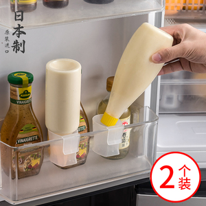 日本进口酱瓶倒置收纳架冰箱侧门专用挂式沙拉挤酱瓶置物架整理盒