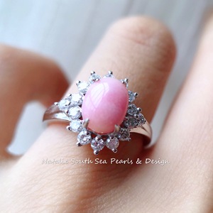 加勒比海海螺珠钻石戒指