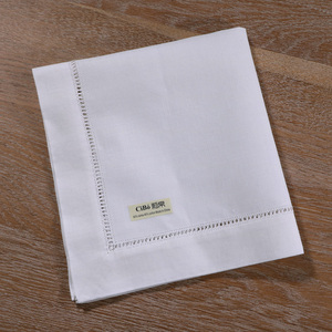 刺帛 棉麻白色 43cm*43cm 纯手工抽纱非遗传统工艺 欧式餐巾