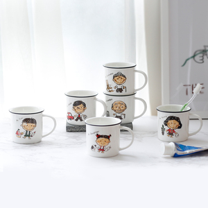ins创意漱口杯陶瓷杯子套装家用可爱卡通儿童刷牙杯亲子洗漱杯子