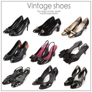 Vintage古着孤品中古董尖货复古意大利制牛皮高跟鞋凉鞋单鞋子3