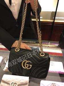 Gucci古奇 新款波浪迷你款单肩斜跨牛皮女包  446744日本正品代购