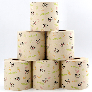 熊猫印花卷纸竹浆有芯家用纸巾实惠装卷筒纸厕纸手纸卫生纸抽纸