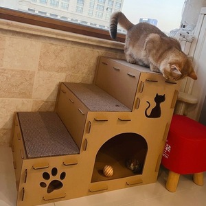 猫抓板猫窝一体瓦楞纸耐磨猫房子大号纸箱猫窝猫盒猫别墅玩具用品
