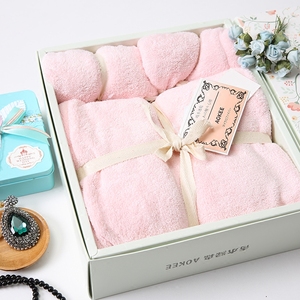 日本AOKEE超强吸水毛巾浴巾套装三件套礼盒装 新生婴儿成人女裹胸