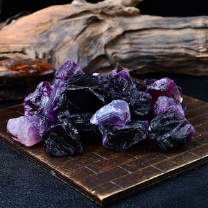 天然紫萤石原石摆件香薰扩香石紫色矿石标本教学鱼缸花盆造景石