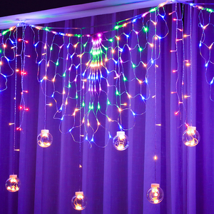 LED彩灯闪灯串灯满天星七彩变色孔雀灯卧室房间星星窗帘装饰灯串