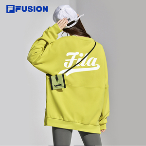 FILA FUSION斐乐潮牌情侣卫衣2023秋新款时尚简约宽松针织套头衫