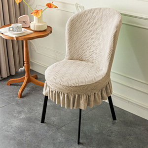 圆形椅套家用布艺裙摆餐椅套罩简约现代座椅坐垫靠背一体全包保护