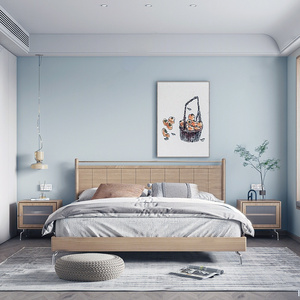 高精密天蓝色墙布无缝全屋电视背景墙绿色卧室深蓝色壁布高3.1米