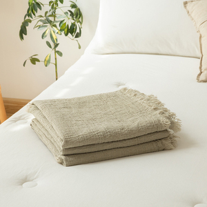 重磅！法国100%纯亚麻盖毯酵素洗加厚透气凉爽夏凉毯空调毯休闲毯