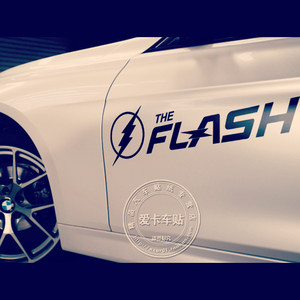 闪电侠贴纸 DC漫画the flash超级英雄系列车身拉花改装贴一对装