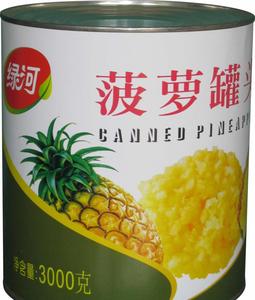 绿河扇形碎块糖水菠萝罐头3kg*6大罐菠萝罐头商用烘培炒饭