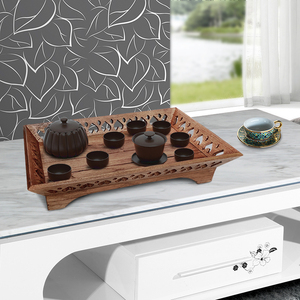 实木茶盘托盘长方形复古木质家用客厅茶几沥水果盘现代简约收纳台