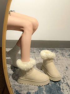 东北雪地靴女款2023新款冬季加绒加厚保暖百搭棉靴子防滑面包棉鞋