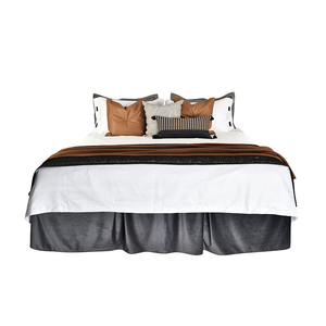 梵廊朵12件套床品现代轻奢橘色拼深咖简约样板房家居软装床上用i.