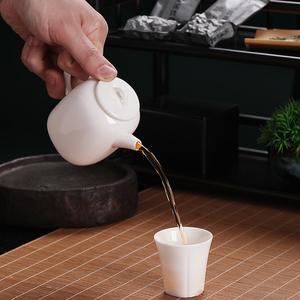 羊脂玉白瓷有方壶170毫升泡茶壶家用功夫茶具单人壶小容量陶瓷壶