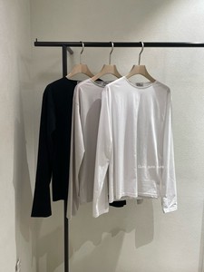 POST MODERN 韩国代购 24ss夏季 基础百搭 圆领纯色棉质长袖T恤女