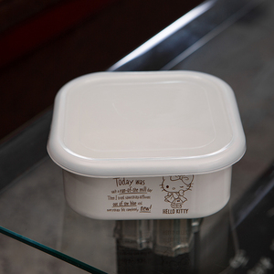 搪瓷保鲜盒 家用零食保鲜碗 塑料盖密封盒 加厚方型搪瓷碗