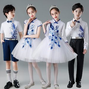 六一儿童演出服中国风古筝表演幼儿园合唱服中小学生诗歌朗诵套装
