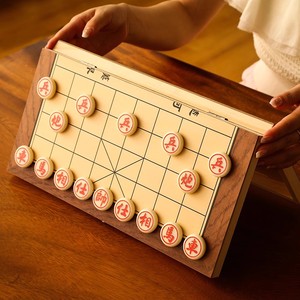 象棋中国象棋儿童磁铁磁力磁性磁吸棋子便携式迷你折叠带棋盘套装