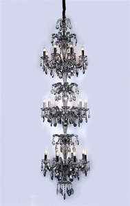水晶灯复式楼梯长吊灯欧式客厅灯现代简约创意别墅旋转门厅长吊灯