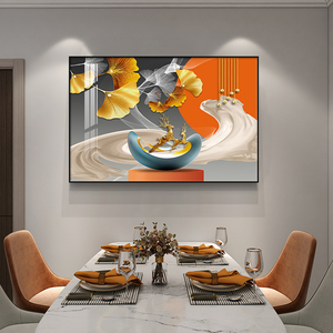 餐厅装饰画2024新款吃饭房间横版寓意好客厅玄关墙面挂画单幅壁画