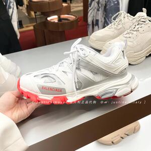 Balenciaga巴黎世家男款Track新色红边白色系带运动休闲鞋老爹鞋