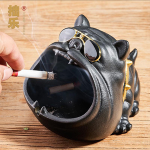 拙乐大号家用高级感烟灰缸可爱创意摆件大烟缸个性潮流客厅防飞灰