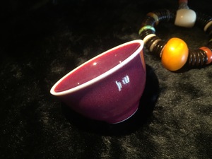 楼上阁。台湾三希陶瓷早期郎红釉宝石红茶杯铜红釉钧窑仿晓芳窑