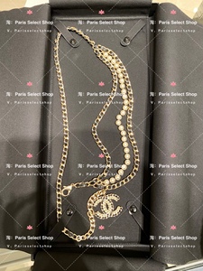 法国直送 Chanel/香奈儿 经典款 珍珠 双C 链条腰带/腰链