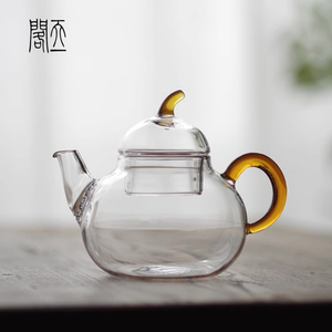 天一閣丨葫芦玻璃茶壶加厚耐高温带过滤泡茶壶家用小号功夫茶具