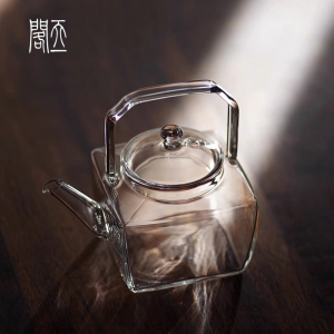 天一閣丨玻璃茶壶加厚耐高温小容量提梁壶可明火加热煮茶泡茶壶
