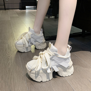 网红厚底老爹鞋女ins潮2024春季新款韩版增高7cm小个子休闲运动鞋