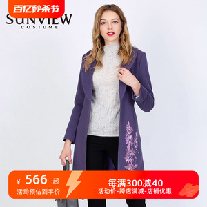 SUNVIEW/尚约羊毛大衣女中长修身年新款尚约冬外套女简约