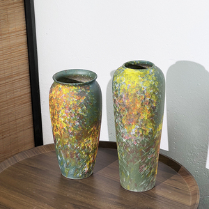 莫奈的花园绿色梦幻泡泡花瓶陶瓷花瓶桌面地面大堂陶瓷花瓶绿色系