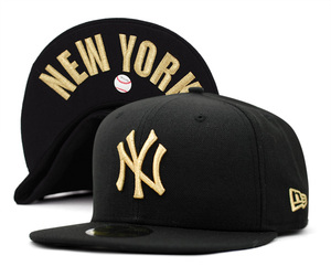 限量正品黑金NEWYORK刺绣帽檐NEW ERA羊毛NY洋基队mlb棒球帽子