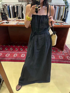 artemis女装2024夏季新品吊带连衣裙高端气质小黑裙