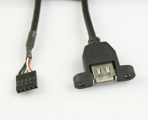 30cm主板5针转USB母线 带螺丝孔可固定USB线主板插针转USB线