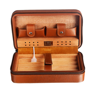 COHIBA雪茄工具便携包四支装雪茄套装内衬雪松木烟盒多功能雪茄盒